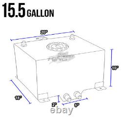 15.5 Gallon Lightweight Race Red Aluminum Fuel Cell Tank+ Black Cap 20x18x10