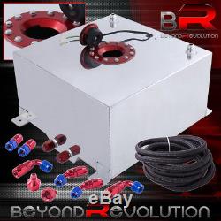 15 Gallon / 60 Liters Aluminum Gas Fuel Tank with Red Cap + Oil Line Fitting