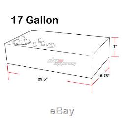 17 Gallon Top-feed Aluminum Race Fuel Cell Tank+cap+level Sender+nylon Line Kit