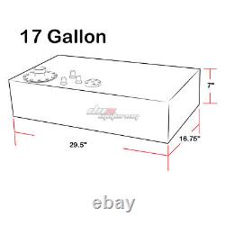 17 Gallon Top-feed Aluminum Race Fuel Cell Tank+cap+level Sender+steel Line Kit