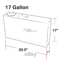 17 Gallon Top-feed Aluminum Race Slim Fuel Cell Tank+level Sender+nylon Line Kit