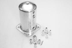 1.6L 54oz Alloy Dome Car Fuel Surge Tank Swirl Pot AN6/8 IN AN8 Out Barb adaptor