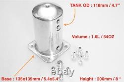 1.6L 54oz Alloy Dome Car Fuel Surge Tank Swirl Pot AN6/8 IN AN8 Out Barb adaptor