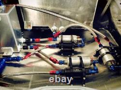1.6L 54oz Alloy Dome Car Fuel Surge Tank Swirl Pot AN6/8 IN AN8 Out Barb adaptor