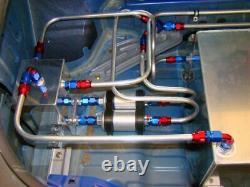 1.6L 54oz Alloy Dome Car Fuel Surge Tank Swirl Pot AN6/8 IN AN8 Out Barb adaptor