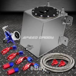 1 Gallon Aluminum Racing Fuel Cell Gas Tank+cap+line Kit+pressure Regulator Blue