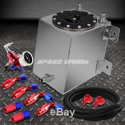 1 Gallon Aluminum Racing Fuel Cell Gas Tank+cap+line Kit+pressure Regulator Red