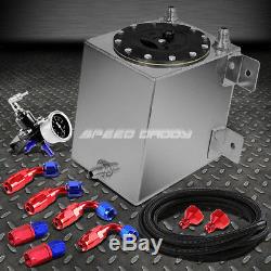 1 Gallon Aluminum Racing Fuel Cell Tank+cap+line Kit+pressure Regulator Black