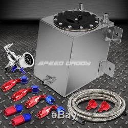 1 Gallon Aluminum Racing Fuel Cell Tank+cap+steel Line Kit+pressure Regulator