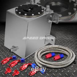 1 Gallon Poloshed Aluminum Racing Fuel Cell Gas Tank+cap+steel Braided Line Kit