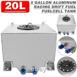 20L/5 Gallon Aluminum Racing Drift Fuel Fuel Cell Tank 20L + Cap Foam Outside UK