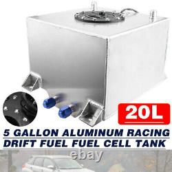 20L/5 Gallon Aluminum Racing Drift Fuel Fuel Cell Tank 20L + Cap Foam Outside UK