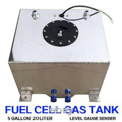 20 L Motorsport Fuel Tank Aluminium Race Tank Fuel Cell Dash Universal 5 Gallon
