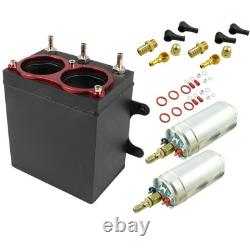 2.4 Litre Aluminium Catchtank with 2 x 044 Pump Aluminium Fuel Petrol Rally Tank