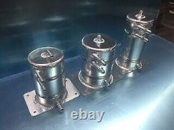 2 Ltr Alloy fuel swirl pot anti surge tank 3 x -6 fittings 2 x -8 feed twin
