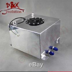 5 Gallon 19 Liter Racing Drift Fuel Cell Tank Polished Aluminum With Level Sender