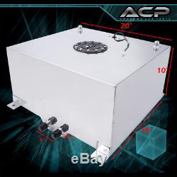 60L / 15 Gallons Aluminum Fuel Cell Tank with Black Cap + Oil Line 10AN Fitting