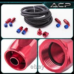 80L / 21 Gallons Aluminum Fuel Cell Tank Red Cap Oil Line 10An Fitting