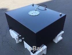 80 Liter / 21 Gallon Black Aluminum Fuel Cell Tank with Gauge Sender Chrome Cap