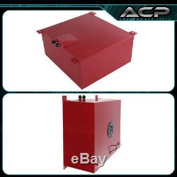 80 Liter / 21 Gallon Red Aluminum Fuel Cell Tank With Gauge Sender Black Cap