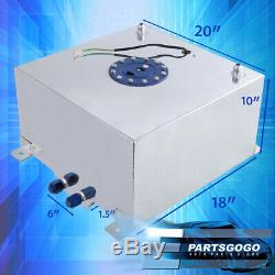 Aluminum 15 Gallon Fuel Cell Tank With Blue Cap + Braided Nylon Oil Feed Line
