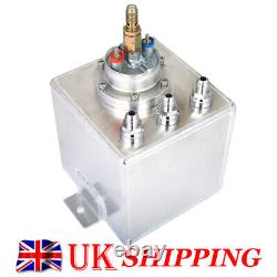 Aluminum 2L Racing AN6 Swirl Fuel Surge Pot Tank With 044 Fuel Pump External NEW