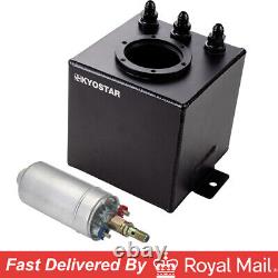 Aluminum 2L Racing Car AN6 Swirl Fuel Surge Pot Tank With 044 Fuel Pump External