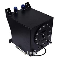Aluminum Fuel Tank Black 2.5 Gallon Drifting Fuel Cell Gas Tank+Level Sender