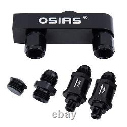 Billet Aluminum 3.8L Dual Racing Swirl Fuel Surge Tank + 044 External Fuel Pump