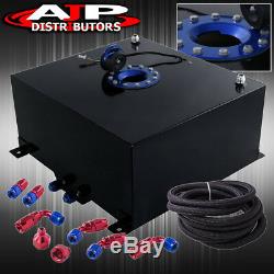Black 40 Liters Fuel Cell Tank With Blue Cap Black Hose Red / Blue Swivel Fittings