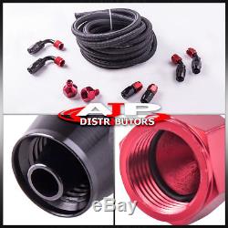 Black 40 Liters Fuel Cell Tank With Red Cap + Oil Feed Line Red Swivel Fittings