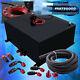 Black Aluminum 21 Gallon Fuel Cell Tank With Red Cap + Braided Nylon Oil Feed Line