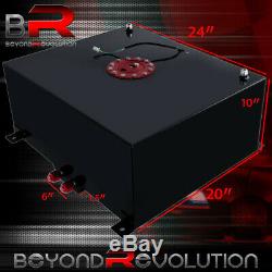 Black Aluminum Fuel Cell Tank With Red Cap & Level Gauge 80 Liter / 21 Gallon
