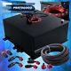 Black with Red Cap 10 Gallon Fuel Tank + Braided Oil Feed Line Red Swivel Fitting