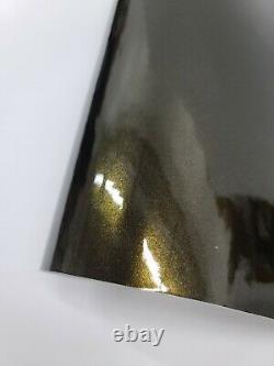 Gloss Glossy Black GOLD Sparkle Metallic Vinyl Car Wrap Film Sticker Decal Sheet