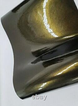 Gloss Glossy Black GOLD Sparkle Metallic Vinyl Car Wrap Film Sticker Decal Sheet