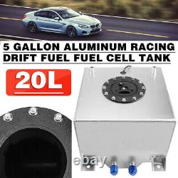 NEW 5 Gallon 20L Aluminum Racing Drift Fuel Cell Tank With Cap Foam Outside UK