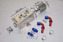Oil Breather Catch Tank 1L AN10 Filter Drain Chrome Fittings Fuel Hose Kit