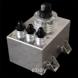 Polished 1 Litre Swirl Pot/Tank with 340 LPH Fuel Pump + Black AN-6 Fittings