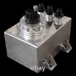 Polished 1 Litre Swirl Pot/Tank with 340 LPH Fuel Pump + Black AN-6 Fittings