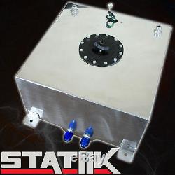 Polished 40l/10 Gallon Aluminum Fuel Gas Cell Tank W Cap Racing Level Sender D