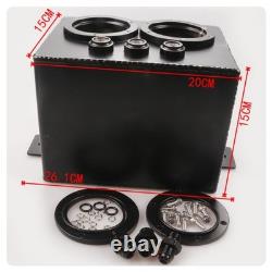 Surge Tank with Fittings Aluminum Fuel Surge Tank Compact for Racing, Racers