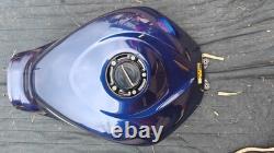 Suzuki GSXR 1000 K5 K6 2005 2006 Petrol Tank Blue Harris Keyless Racing Fuel Cap